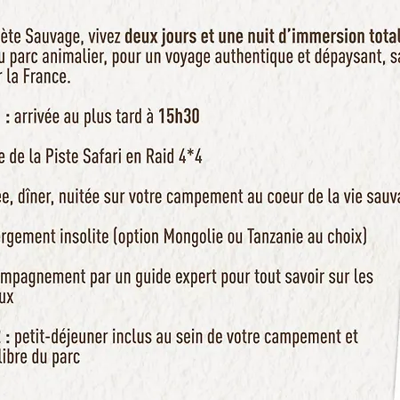 Sejour Insolite Safari Parc - Planete Sauvage Port-Saint-Père